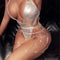 Falda de Red Fishnet con Cadena Corporal para Nightclub