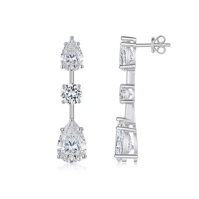 Aretes Largos de Lujo en Plata 925 con Moissanita - Image 3