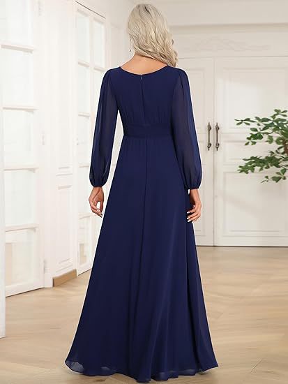 Vestido de Noche Largo en Gasa Elegante para Mujer - Image 33