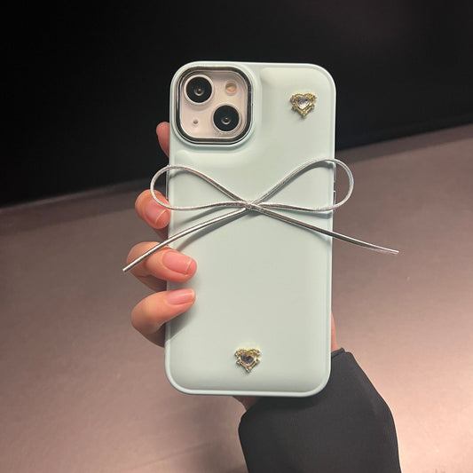 Funda para Teléfono Arco Chapado en Oro con Gema de Amor