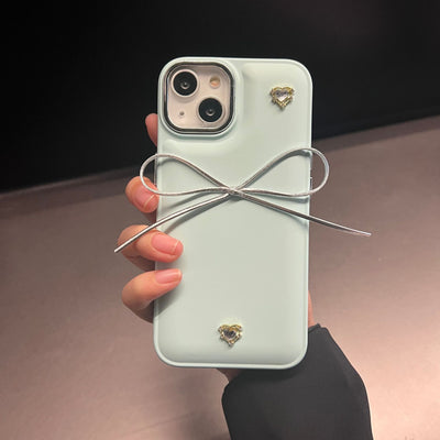 Funda para Teléfono Arco Chapado en Oro con Gema de Amor