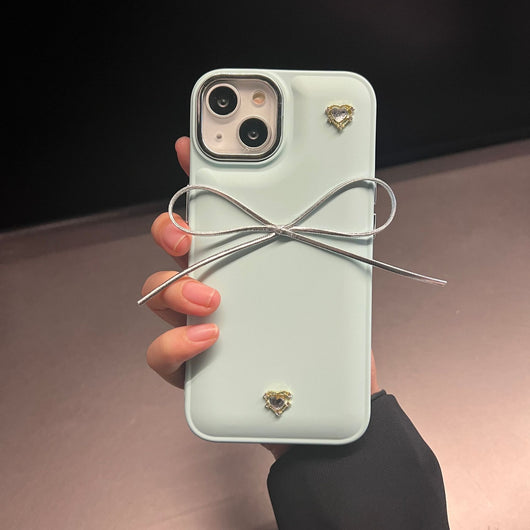 Funda para Teléfono Arco Chapado en Oro con Gema de Amor