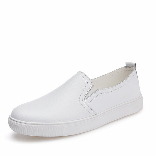 Zapatos Blancos de Cuero para Mujer con Suela Gruesa - Cómodos y Casuales - Image 12