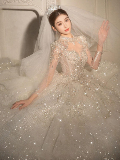 Vestido de Novia Retro Lujo con Mangas Largas - Diseño Francés Elegante - Image 7