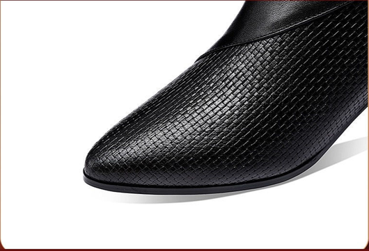 Botas de Tobillo con Cierre de Cremallera y Tacón Grueso para Mujer - Talla Grande - Image 13