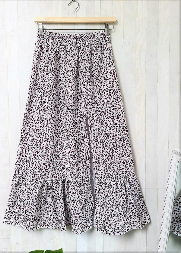 Vestido Maxi Floral con Cintura Elástica y Volantes Patchwork