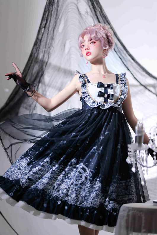 Vestido Lolita Gótico Japonés JSK - Estilo Halloween Parque de Diversiones Oscuro - Image 10