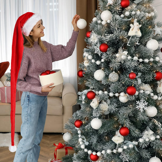Gorro Navideño Extralargas Papá Noel Felpa Blanca para Disfraz y Decoración - Image 2