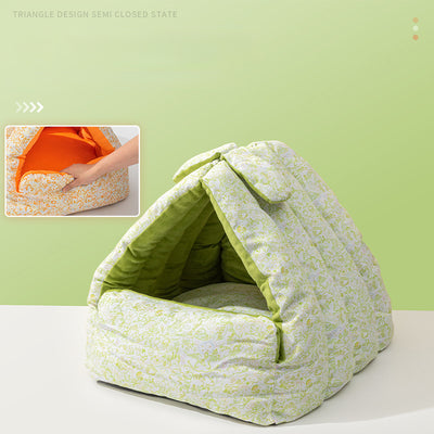 Nido Triangular para Mascotas - Cama Semiencerrada Reversible Todo Clima - Image 3