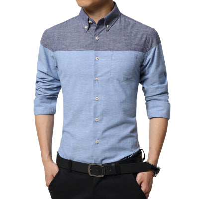 Camisa Manga Larga Clásica con Cuello de Botones para Hombre - Image 5