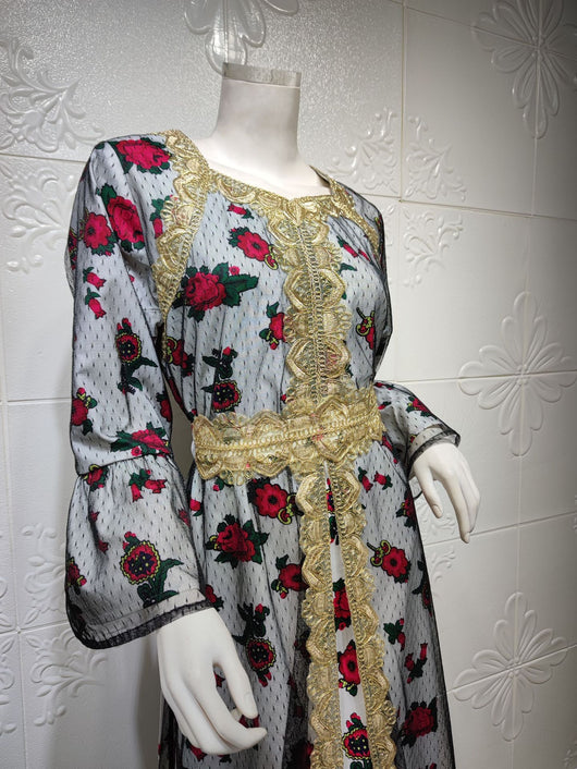 Vestido de Encaje Bordado Estilo Étnico Oriente Medio Dubai - Image 15