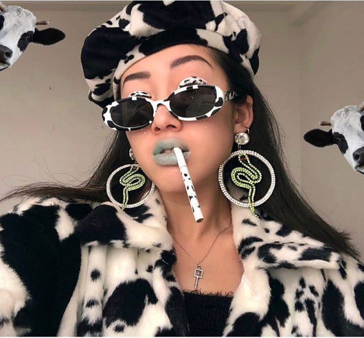 Gafas de Sol Ovaladas Trend Cow Print - Marco Pequeño Estilo Instagram - Image 32