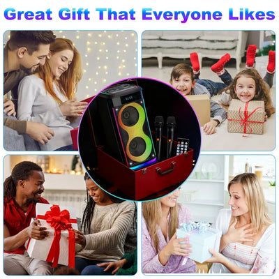 Parlante Portátil Inalámbrico para Fiestas con Micrófono y Luces LED - Image 18