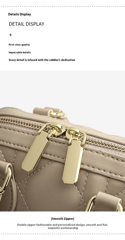 Bolso Mensajero Boston de Cuero Genuino con Diseño Rombo - Image 17