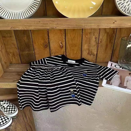 Conjunto Infantil Osito a Rayas - Playera y Shorts - Image 8