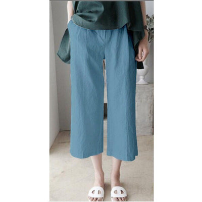 Pantalones Anchos de Algodón y Lino para Mujer - Casual y Elegante - Image 7