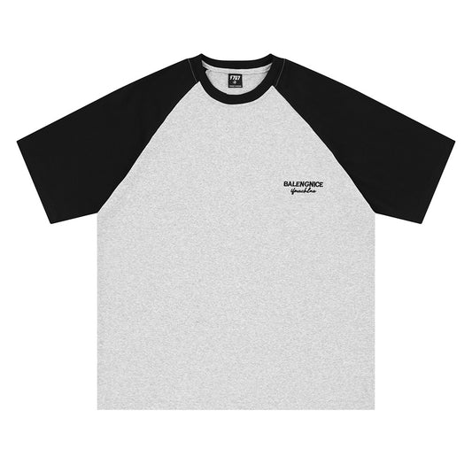 Playera Manga Corta para Hombre con Costuras de Contraste