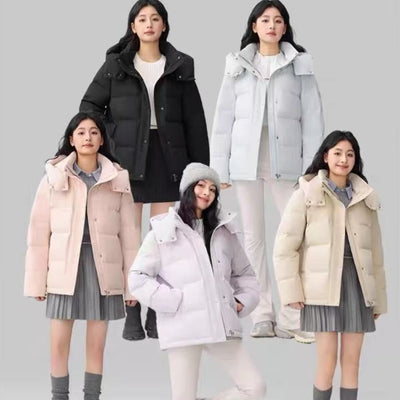 Chaqueta Corta de Algodón con Gorro Desmontable