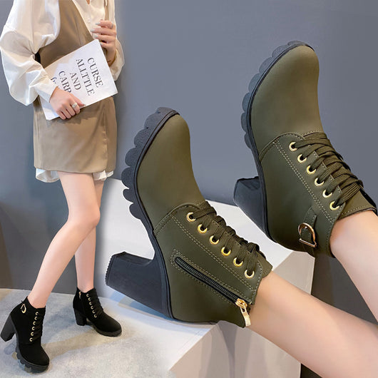 Botas Martin de Tacón Grueso con Hebilla Metálica para Mujer - Image 20