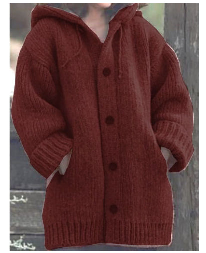Cardigan Sudadera con Capucha de Largo Medio - Image 12