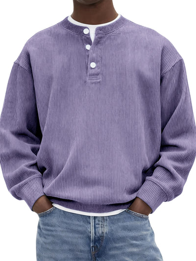 Suéter de Algodón Pana Acanalado para Hombre - Casual y Elegante - Image 9
