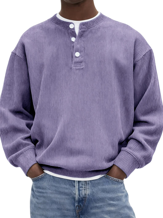 Suéter de Algodón Pana Acanalado para Hombre - Casual y Elegante - Image 9