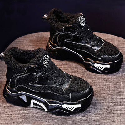 Zapatos Deportivos Mujer con Cuña y Forro Polar Cálido - Image 11