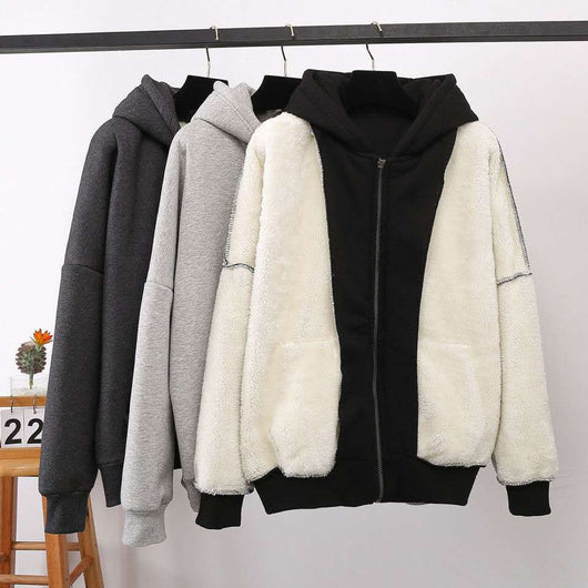 Suéter Hoodie Mujer Lana de Cordero Grueso y Cálido - Image 5