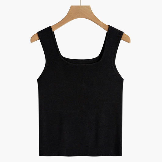 Conjunto de Camisola Cuello Cuadrado sin Mangas para Mujer