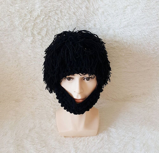 Gorro Tejido Divertido con Barba y Peluca Integrada - Image 6