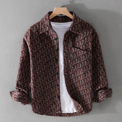 Chaqueta Camisa Casual Gruesa de Manga Larga para Hombre