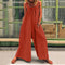 Jumpsuit Monos de Algodón y Lino Liso para Mujer