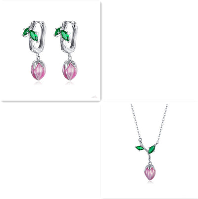 Conjunto de Collar y Aretes Flor Botánica - Image 8