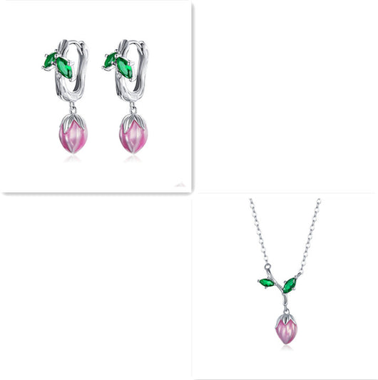 Conjunto de Collar y Aretes Flor Botánica - Image 8
