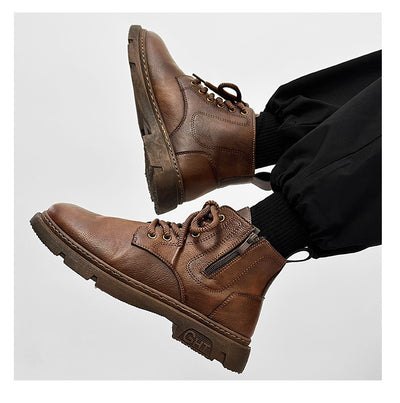 Botas Altas Estilo Británico Retro para Hombre - Casual y Versátil - Image 24