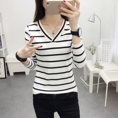 Blusa Cuello V Manga Larga Estilo Coreano - Image 15