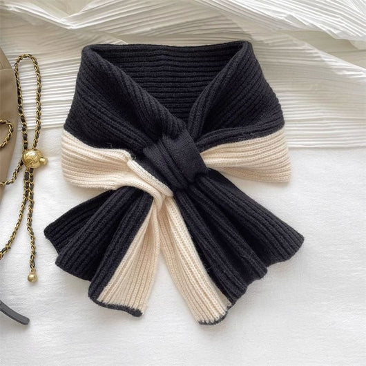 Bufanda Tejida Bicolor para Mujer - Cálida y Versátil para Otoño e Invierno - Image 5