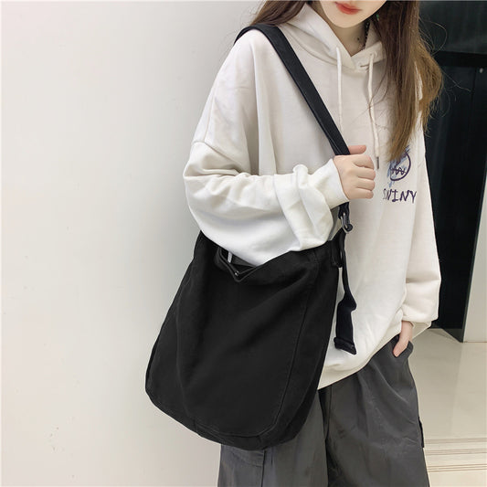 Bolsa de Lona Grande con Capacidad Amplia - Diseño Minimalista de Colores Sólidos