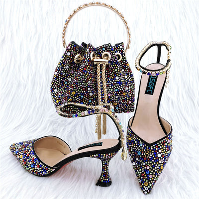 Juego de Bolsas para Zapatos con Sandalia Punta Abierta y Asa de Diamante