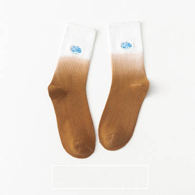 Calcetines Medianos para Mujer con Bordado Tie-Dye Colorido - Image 18