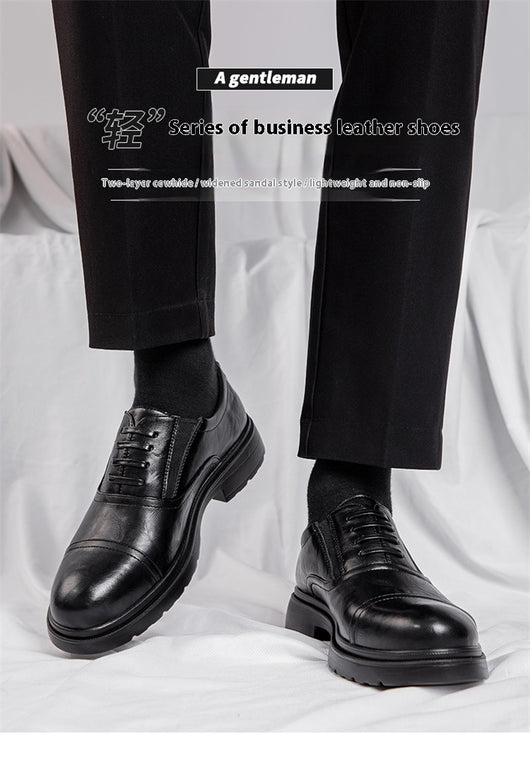 Zapatos Casuales de Cuero Genuino para Hombre con Suela Blanda Elevada - Image 16