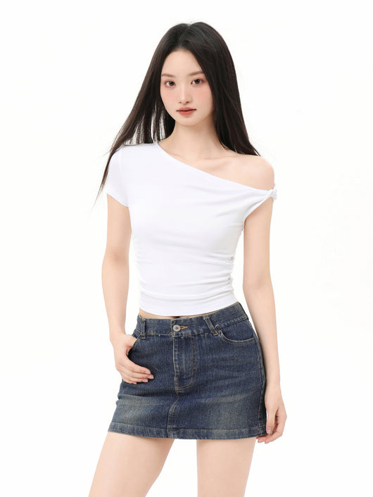 Blusa Corta Hombros Descubiertos Ajustada para Mujer - Image 4