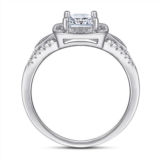 Anillo de Diamante Cuadrado con Circonia - Image 2