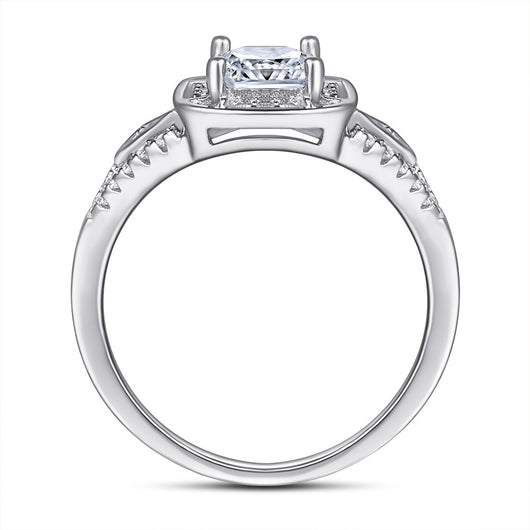 Anillo de Diamante Cuadrado con Circonia - Image 2