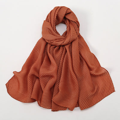 Pañoleta Suave de Poliéster Arrugado en Colores Lisos para Mujer - Image 20