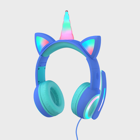 Auriculares Bluetooth Infantiles con Orejas de Gato y Luz LED