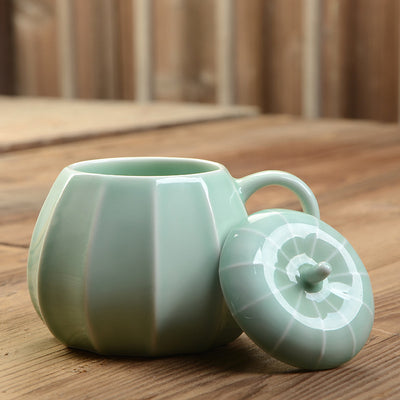 Taza de Cerámica con Tapa Halloween - Diseño Calabaza Festivo - Image 2