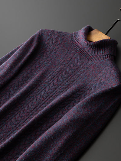 Suéter Cuello Alto de Cashmere para Hombre - Tejido Reforzado Otoño Invierno - Image 5