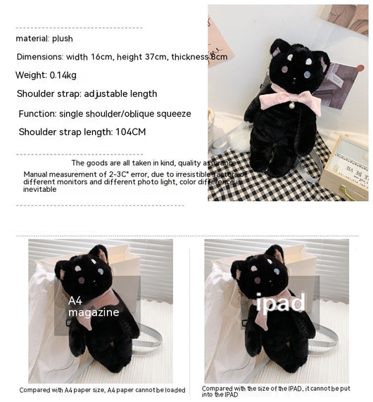 Mochila Infantil con Diseño de Gato Peluche y Bolsillo para Celular - Image 19