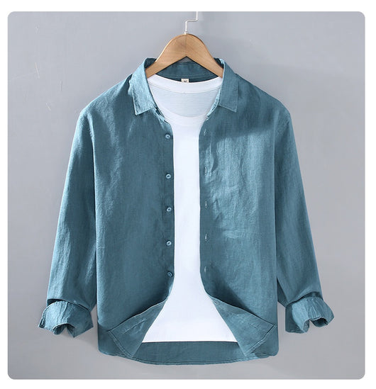 Camisa de Lino Puro para Hombre - Estilo Versátil Moderno - Image 22